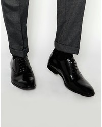 schwarze Leder Oxford Schuhe von Asos