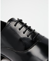 schwarze Leder Oxford Schuhe von Asos