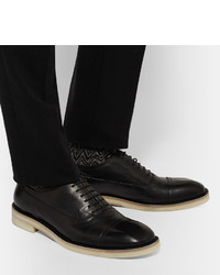 schwarze Leder Oxford Schuhe von Maison Margiela