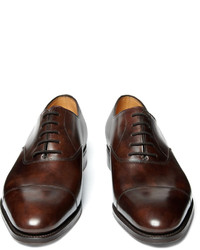 schwarze Leder Oxford Schuhe von John Lobb