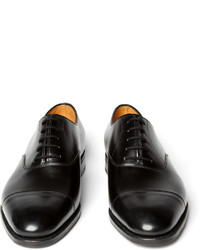 schwarze Leder Oxford Schuhe von John Lobb