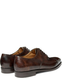 schwarze Leder Oxford Schuhe von John Lobb