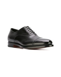 schwarze Leder Oxford Schuhe von Santoni