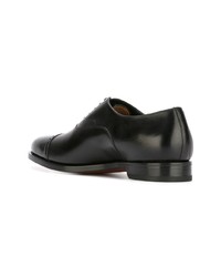 schwarze Leder Oxford Schuhe von Santoni