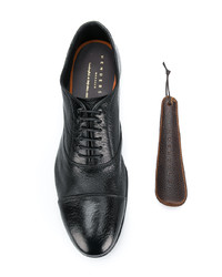 schwarze Leder Oxford Schuhe von Henderson Baracco