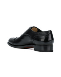 schwarze Leder Oxford Schuhe von Santoni