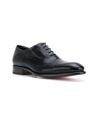 schwarze Leder Oxford Schuhe von Santoni