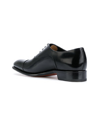 schwarze Leder Oxford Schuhe von Santoni