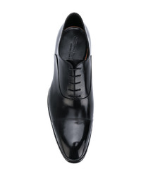 schwarze Leder Oxford Schuhe von Santoni