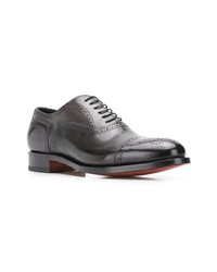 schwarze Leder Oxford Schuhe von Santoni