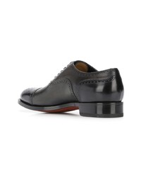 schwarze Leder Oxford Schuhe von Santoni