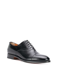 schwarze Leder Oxford Schuhe von Santoni