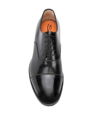 schwarze Leder Oxford Schuhe von Santoni