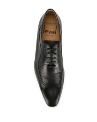 schwarze Leder Oxford Schuhe von Magnanni