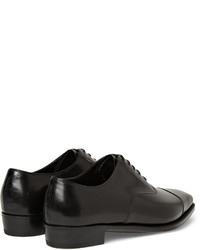 schwarze Leder Oxford Schuhe