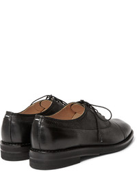 schwarze Leder Oxford Schuhe von Maison Margiela