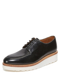 schwarze Leder Oxford Schuhe von Grenson