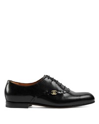 schwarze Leder Oxford Schuhe von Gucci