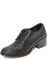 schwarze Leder Oxford Schuhe von Jeffrey Campbell