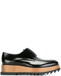 schwarze Leder Oxford Schuhe von Jil Sander