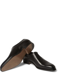 schwarze Leder Oxford Schuhe