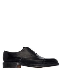 schwarze Leder Oxford Schuhe von John Lobb
