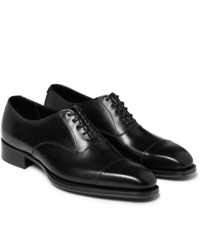 schwarze Leder Oxford Schuhe von Kingsman