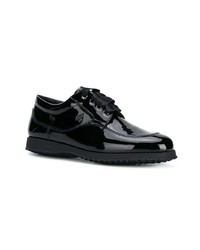 schwarze Leder Oxford Schuhe von Hogan