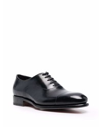 schwarze Leder Oxford Schuhe von Santoni