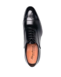 schwarze Leder Oxford Schuhe von Santoni