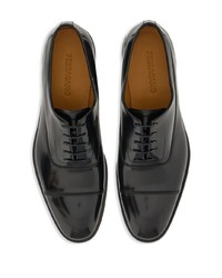 schwarze Leder Oxford Schuhe von Ferragamo