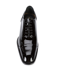 schwarze Leder Oxford Schuhe von Louis Leeman