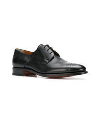 schwarze Leder Oxford Schuhe von Santoni