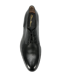 schwarze Leder Oxford Schuhe von Santoni