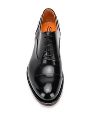 schwarze Leder Oxford Schuhe von Santoni