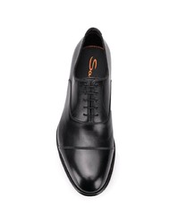 schwarze Leder Oxford Schuhe von Santoni