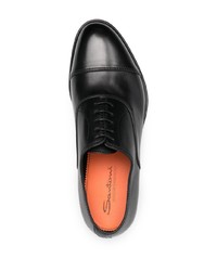 schwarze Leder Oxford Schuhe von Santoni