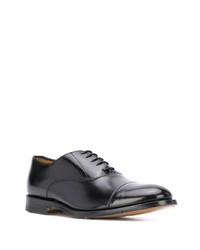 schwarze Leder Oxford Schuhe von Dell'oglio