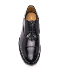 schwarze Leder Oxford Schuhe von Dell'oglio