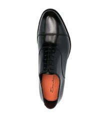 schwarze Leder Oxford Schuhe von Santoni