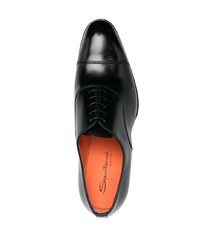 schwarze Leder Oxford Schuhe von Santoni