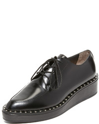 schwarze Leder Oxford Schuhe von Loeffler Randall