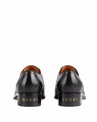 schwarze Leder Oxford Schuhe von Gucci