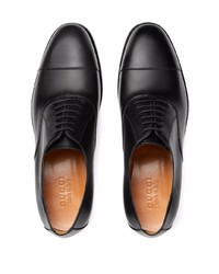 schwarze Leder Oxford Schuhe von Gucci