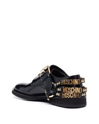 schwarze Leder Oxford Schuhe von Moschino