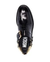 schwarze Leder Oxford Schuhe von Moschino