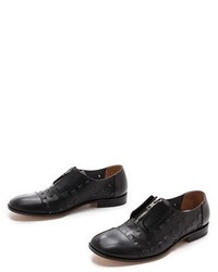 schwarze Leder Oxford Schuhe