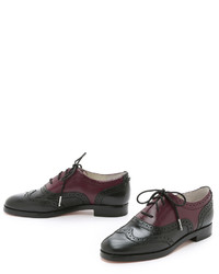 schwarze Leder Oxford Schuhe von MICHAEL Michael Kors