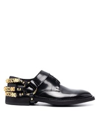 schwarze Leder Oxford Schuhe von Moschino