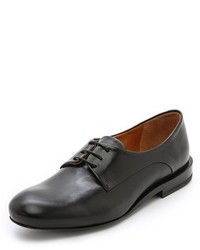 schwarze Leder Oxford Schuhe von Jil Sander
